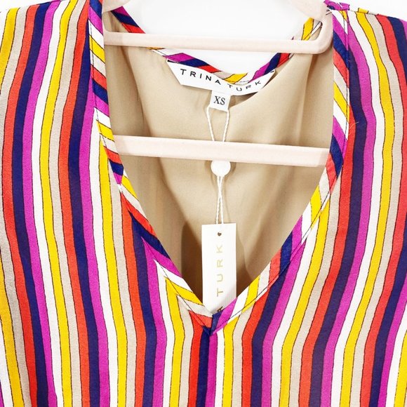 Trina Turk Women's Striped La Paz Blouse NWT - Picture 6 of 11